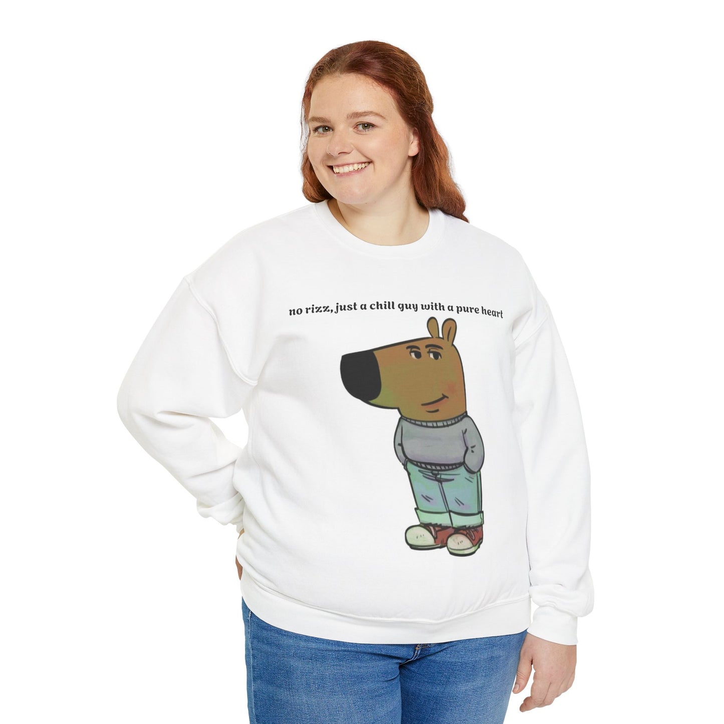 Chill Vibes Unisex Sweatshirt - "No Rizz, Just a Chill Guy with a Pure Heart"