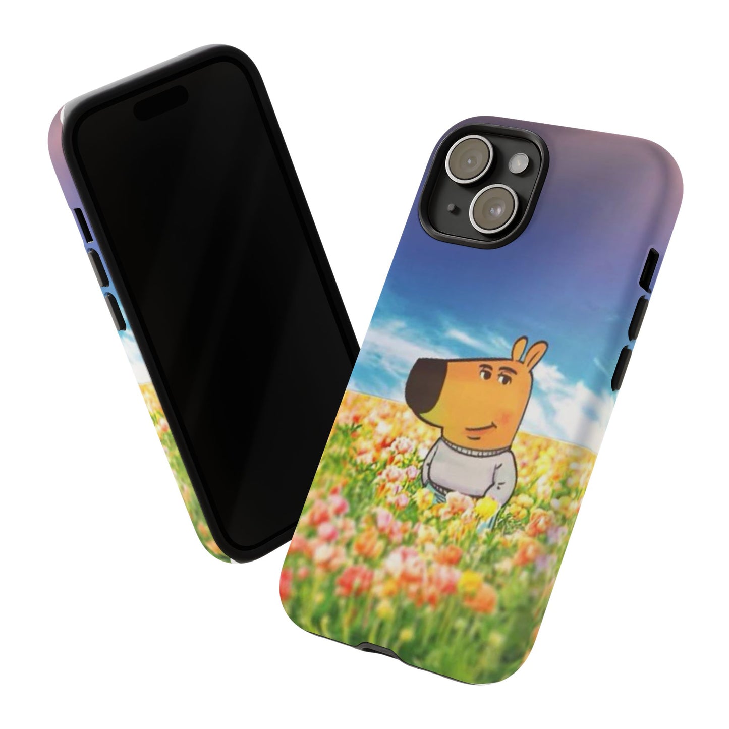 Playful Floral Tough Case for iPhone - Cute Dog Design