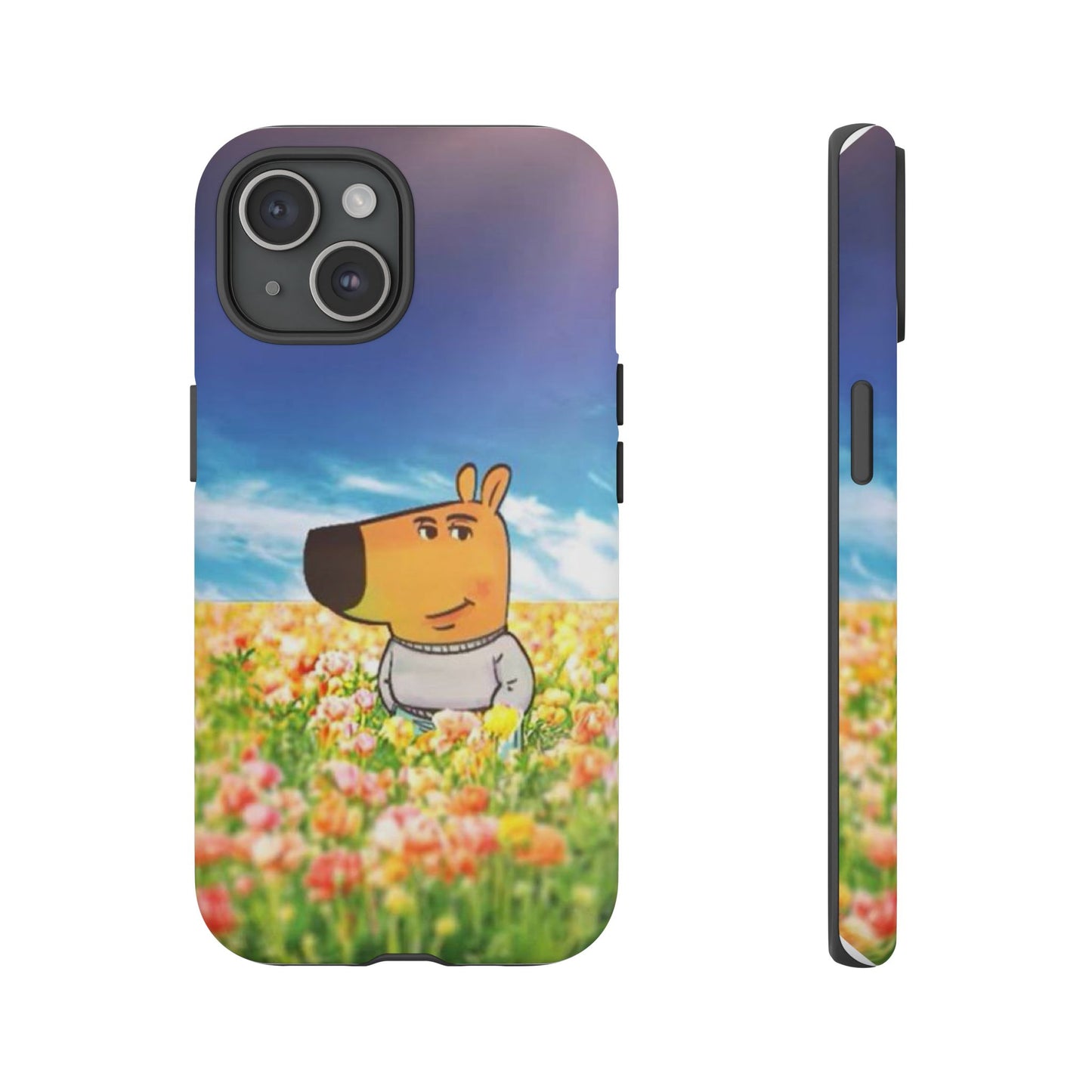 Playful Floral Tough Case for iPhone - Cute Dog Design